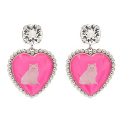 Silver & Pink Bff Earrings 231413F022004