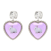 SSENSE Exclusive Silver & Purple Bunny Bff Earrings 231413F022027