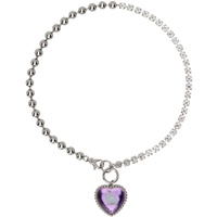 SSENSE Exclusive Silver & Purple Bunny Bff Necklace 231413F023009