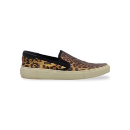Saint Laurent Venice Leopard-Print Slip On Sneakers In Multicolor Canvas Athletic Shoes Sneakers
