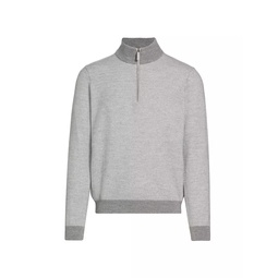 COLLECTION Birdseye Cashmere Quarter-Zip Sweater