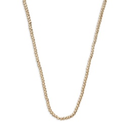 14K Yellow Gold Beaded Chain Necklace