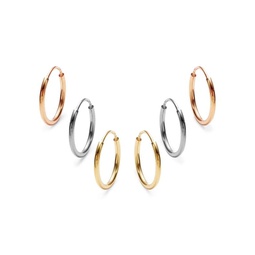Set of 3 14K Gold Hoop Earrings