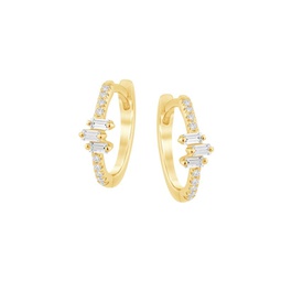 14K Yellow Gold 0.143 TCW Diamond Huggie Earrings