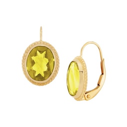 14K Yellow Gold & Peridot Huggie Earrings