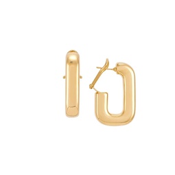 14K Goldplated Sterling Sliver J Initial Huggie Earrings