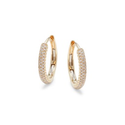 14K Yellow Gold & 0.21 TCW Diamond Huggie Earrings