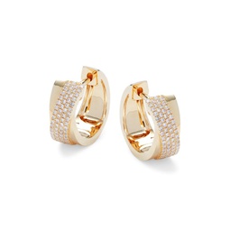 14K Yellow Gold & 0.31 TCW Diamond Huggie Earrings