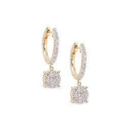 14K Yellow Gold & 1.00 TCW Diamond Huggie Earrings
