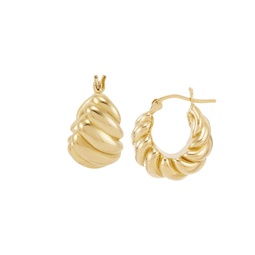 14K Goldplated Silver Shrimp Huggie Earrings