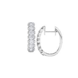 14K White Gold & 1.54 TCW Diamond Huggie Earrings
