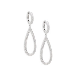14K White Gold & 0.60 TCW Diamond Huggies Earrings