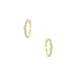 14K Yellow Gold & 0.2 TCW Diamond Huggie Hoop Earrings