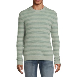 Striped 100% Cashmere Crewneck Sweater