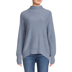 Funnel Neck Brushed 100% Cashmere Sweater