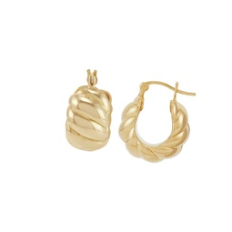 14K Goldplated Silver Shrimp Huggie Earrings