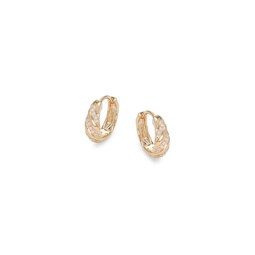 14K Yellow Gold & 0.10 TCW Diamond Huggie Earrings
