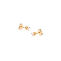 Girls 14K Yellow Gold & Cubic Zirconia Stud Earrings