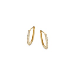 14K Yellow Gold & Cubic Zirconia Huggie Earrings