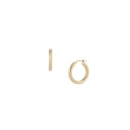 14K Yellow Gold Tube Twist Huggie Earrings