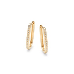 14K Yellow Gold & 0.08 TCW Diamond Huggie Earrings