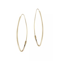 14K Gold Marquise-Shaped Hoop Earrings