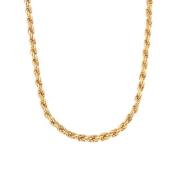 Basic 18K Goldplated Sterling Silver Rope Chain Necklace/26
