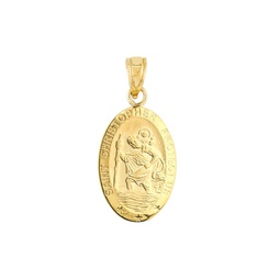 14K Yellow Gold St. Christopher Medallion Pendant