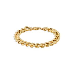 18K Goldplated Sterling Silver GOS Curb-Link Chain Bracelet