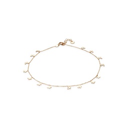 14K Yellow Gold Butterfly Charm Anklet