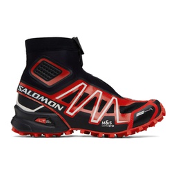 Black & Red Snowcross Sneakers 241837M236000