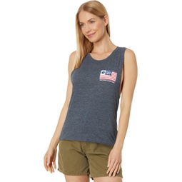 Womens Salty Crew Freedom Flag Muscle Tank