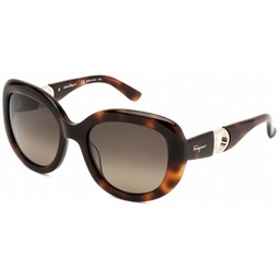 ferragamo womens sf727s-214 fashion 53 mm tortoise sunglasses