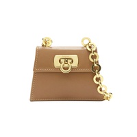 vintage gancini brown gold chain mini waist bag