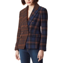 Womens Imogen Mixed-Print Double-Breasted Blazer