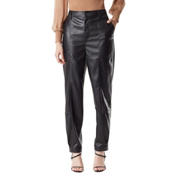Womens Simona Faux-Leather Tapered Pants