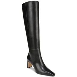 Sylvia Wide-Calf Snip-Toe Knee-High Dress Boots