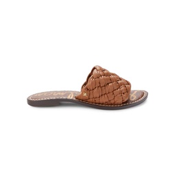 Griffin Woven Leather Flat Sandals