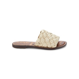 Griffin Woven Leather Flat Sandals