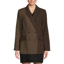Braellynn Relaxed Double Breasted Wool Blend Blazer