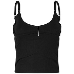 Sami Miro Vintage Low Back Double Layer Tank Top Black