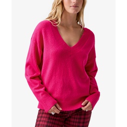 Womens Easy Breezy V-Neck Pullover Sweater