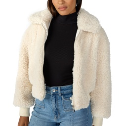 Womens Tori Faux-Fur Long-Sleeve Jacket
