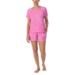 Womens 2-Pc. Printed Boxer Pajamas Set