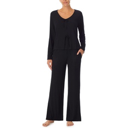 Womens Sanctuary Faux Tie Long Sleeve Top and Side Slit Pants