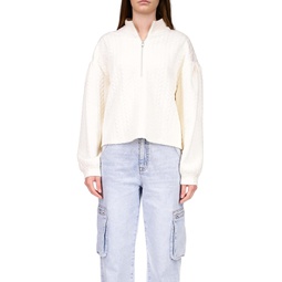 Womens Sanctuary Cable Zip-Up Popover