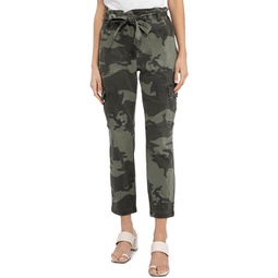 traveler womens camouflage high rise paperbag pants
