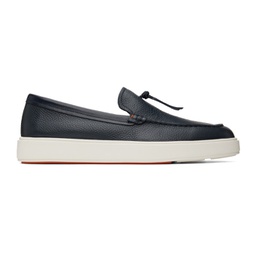 Navy Knotted Slip-On Sneakers 231178M237011