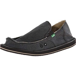 Sanuk mens Vagabond loafers-shoes, Charcoal, 17