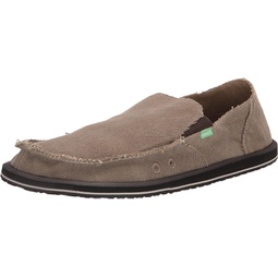 Sanuk mens Vagabond loafers-shoes, Brown, 18